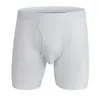 Underpants Long Men Boxer Underwear Mesh Breathable Shorts Leg Trunks Sexy Pouch Fitness Running