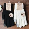 Cinq doigts gants marque 1 paires femmes tricot hiver chaud poignet écran tactile gant femme mitaine accessoires laine Guantes Luvas De Inverno