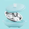 Bowls Grade 304 Stainless Steel Insulation Bowl Dishes Pasta Rice Fruit Divided Plate Tableware With Lids For Kids Adult