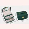 Storage Boxes Multilayer Lock Jewelry Organizer Display Case PU Leather Drawer Box Portable Necklace Earring Rings