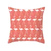 Taie d'oreiller Living Coral Print Tissu de peau de pêche Serging Square 45 Throw Case Canapé Décoratif pour la maison