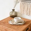 Tovagliette 2PCS Stile giapponese Cotone Lino Fatto a mano Tovaglietta isolante Tappetino Accessori per la decorazione della tavola per la tazza
