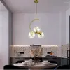 Lustre en cristal moderne LED pendentif lumières demi-cercle gypsophile salon chambre lampe de chevet éclairage de suspension décoratif