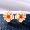 Hoop Earrings CAOSHI Exquisite Female Flower For Anniversary Ceremony Aesthetic Women's Accessories Party Delicate Design Jewelry