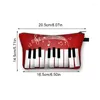 Storage Bags 1Pc Cosmetic Organizer Portable Wash Bag Piano Guitar Painting Women Makeup Heat Transfer Music Notes Print