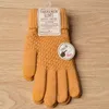 Cinq doigts gants marque 1 paires femmes tricot hiver chaud poignet écran tactile gant femme mitaine accessoires laine Guantes Luvas De Inverno