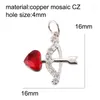 Charmes charms pour bijoux de fabrication de bijoux Gold Chubic Arrow Love Bringle Collier Metal Copper Mosaic CZ Zircon Accessoires
