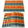 Table Cloth Watercolour Stripes Texture Waterproof Tablecloth Rectangular Dining Coffee Mat For Kitchen Living Room