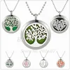 Pendant Necklaces Tree Of Life 25mm Magist Essential Oil Diffuser Locket 316L Stainless Steel Necklace (Free 60cm Chain & 10Pads)