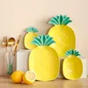 Plates Creative Yellow Pineapple Fruit Bowl Ceramic Plate Rice Simple Salad Cartoon Ins Western