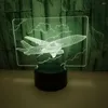 Tafellampen creatief vliegtuigcadeau voor livin acryl kleurrijke 3D nachtlamp nieuwigheid elektronische producten decoratieve lamp