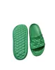 Tasarımcı Adam Kauçuk Plaj İzleyicileri Kadın Siyah Pu Köpük Zarif Gökkuşağı Dönüş Kapalı Açık Kaydırıcılar Beyaz Yeşil Sandal Düz Alt Çift Modelleri Boyut 35-46