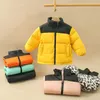 2023 다운 코트 어린이 어린이 다운 코트 NF 디자이너 22 겨울 재킷 소년 소녀 야외 다운 두건 따뜻한 파카 블랙 복스 재킷 편지 인쇄 의류