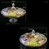 Storage Boxes European Style Creativity Six Grid Dried Fruit Box Acrylic Transparent Candy With Cover Home Living Room Plate