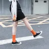 Women Socks Breathable Sports Ladies Solid Color Student Comfortable Skateboard Christmas Gifts Pure Cotton Black White