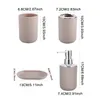 Bath Accessory Set Bathroom Accessories 4 Pieces Home Toothbrush Holder Soap Dispenser Mouthwash Cup Dish Essentials