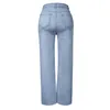 Jeans pour femmes grande taille pour femmes denim en détresse jambe large jean pantalon droit lâche taille haute vintage adolescente