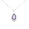 Pendant European and American style women Artificial red crystal zircon diamond white gold plated water drop purple pendant girls wedding party jewelry gift