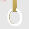 Pendant Lamps Single And Double Head Nordic Bedroom Bedside Lights Acrylic Ring Lamp Modern Dining Room Staircas Gold Hanging