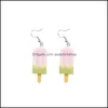 Charm Cute Simation Popsicle For Women Summer Cool Threecolor Ice Cream Student Earrings Gift Drop Delivery Jewelry Otops