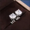 Stud Square Crystal Küpeler Yeşil Kübik Zirkon Elmas Kadın Sevgililer Hediye Moda Takı Will ve Sandy 1845 T2 Drop Teslim Dh3I1