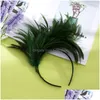 Party Favor Femme Plume Cheveux Hoop Mariée Head Band Réutilisable Chapeau Formel Chapeaux Opp Package Avec Haute Qualité 14Dx J1 Drop Livraison Dhlqi