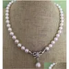 Collane con ciondolo Elegante collana di perle bianche rotonde del Mare del Sud da 910 mm 18 pollici 925S Kkk Pendenti con gioielli a goccia Dhekh
