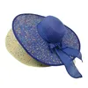 Chapéus largos da borda Moda Sol para mulheres meninas chapéu de palha de palha verão Bowknot Bohemia Beach Capbon Printing Hatwide Wend22