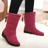 Boots Fashion Waterproof Snow Women Mid-calf Winter Shoes For Woman Warm Plush Booties Slip On Boot 35-42