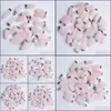 Arts And Crafts Pierre Naturelle 22Mmx9Mm Hexagone Prisme Quartz Rose Pendentifs Effacer Chakras Gem Fit Boucles D'oreilles Collier Faisant Assortiment Dr Dhk7J