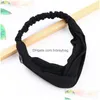 Party Favor Sports Face Mask Hairbands With Button Knit Solid Color Ear Protect Pannband Gym Yoga Hårband för kvinnor Hår Accesso DH4SL