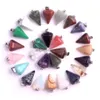 Подвесные ожерелья BK Natural Crystal Stone для ювелирных изделий для ожерелья, создание смешанного гексагонального призму точка поперечная капля Капля Кварц Агат Очарование DHPU3