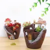 Planters POTS Farm House Flowerpot Fairy Garden Planter Pot Succulent Plant Home Decoration Desktop Flower Ornament