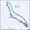 Anklets Bohemian Turquoise Bracelets 레트로 코끼리 거북이 불가사리 생명 올빼미 하트 여자 해변 발 사슬 레이디 드로 드 오트 3B