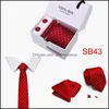 Seal Tie Set Fashion Polyester Jacquard White Geometric Heartie Hanky ​​Cufflink Sup Ties для мужчин Бизнес свадебная вечеринка доставка Otcil