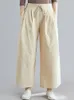 Women's Pants & Capris High Waist Wide Leg Women Arrival 2023 Vintage Style Solid Color Loose Cotton Linen Female Casual Trousers B1817Women