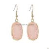 Dangle Chandelier Earrings Oval Hexagon Resin Druzy Drusy Gold Plate Jewelry For Women Gift Drop Delivery Dhn4U