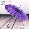 Umbrellas 16K Long Handle Umbrella Straight Bar Outdoor Sunshade Windbreak Bridal Baobian Pagoda Wedding Decorations Lotus Shape 22H Dhwp0