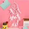 Arts and Crafts Colorf Wool Dream Catcher wiatr grzycie sieć mecz domu wyposażenie domowe Wewnętrzny trend wislarz ozdoby wiszące pióro Przyjazd dhba2