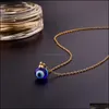 Anhänger Halsketten Evil Eye Kette Halskette Blaue Augen Amet Ojo Turco Kabh Schutz Zarte Schmuck Geschenk für Frauen Mädchen Drop Delive Dhvlp