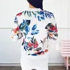 Jackets femininos femininos estampas de flores Zipper vintage Slim Casat Summer Chaqueta Mujer Fashion Plus Tamanho Short Biker Jacktswomen's