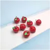 Charms 10st söta frukter harts harts kawaii simation ananas stberry äpple drupe hänge diy mode smycken charm tillbehör dropp deli dhnqb