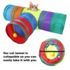 Cat Toys 3 Way Tunnel Pet Play Collapsible Tube Kitty Peek Hole Toy For Cats Puppies Rabbits Tubes 80cm