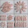 Arti e mestieri Pietra naturale Quarzo rosa Punto a forma di pilastro Pendenti in filo di ferro fatti a mano per orecchini di collana di gioielli che fanno goccia D Dhdfs
