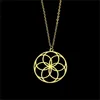 Chaînes Collier rond creux personnalisé pour hommes bijoux en acier inoxydable forme de fleur pendentif collier femmes cadeaux de noël chaînes heal22