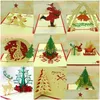 Wenskaarten 1 stcs 3d up kaart vrolijk kerstboom vakantie creatief cadeau decoratie1 drop levering home tuin feestje