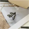 Band Rings Vintage Fashion Jewelry Gecko Ring Metal Geometric Animal Opening Index Finger Drop Delivery Dhzec