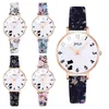 Wristwatches Men Leather Watch Band Women's Casual Quartz Cute Strap Personality Dial Women Ladies Dress LeatherWristwatches Hect22