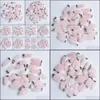 Arts And Crafts Pierre Naturelle 22Mmx9Mm Hexagone Prisme Quartz Rose Pendentifs Effacer Chakras Gem Fit Boucles D'oreilles Collier Faisant Assortiment Dr Dhk7J