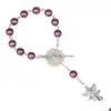 Bracelets de charme Fashion Angel Rosaire pour enfants Enfants Religion 8mm Perles Chaînes Bracelet Garçon Filles Bijoux Cadeau Drop Livraison Dhrmb